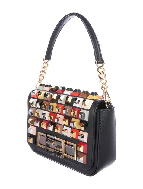 fendi studded shoulder bag|fendi bag with thick strap.